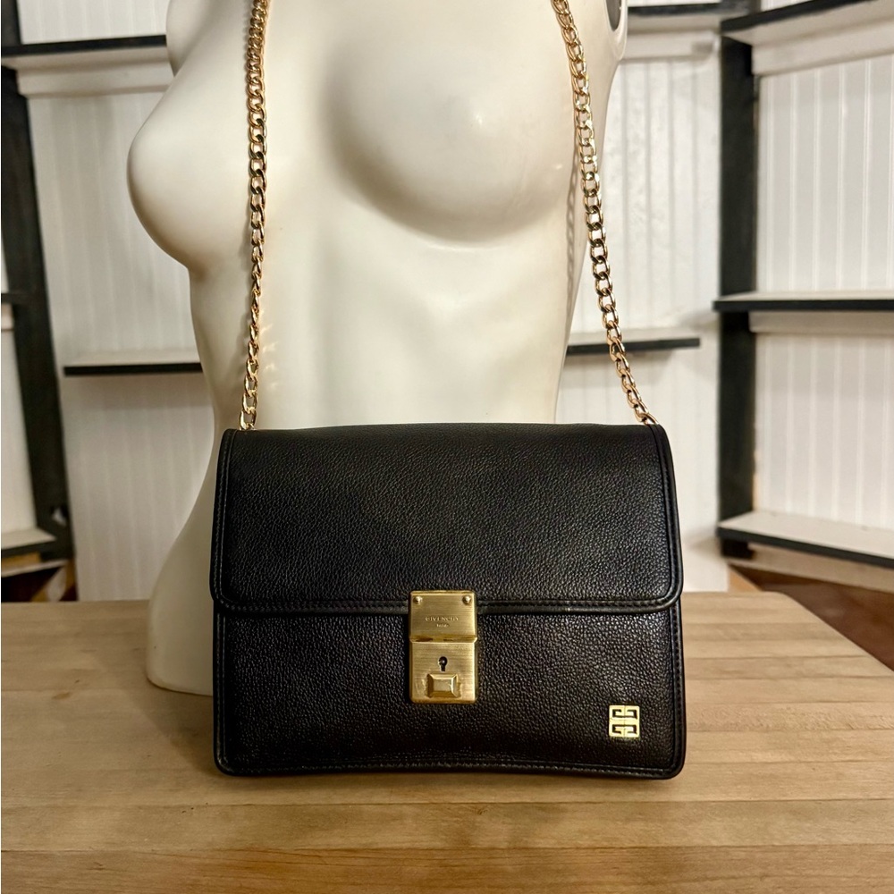 Givenchy Vintage Black Leather Wristlet Clutch Converted Hand & Crossbody Bag - Picture 4 of 14
